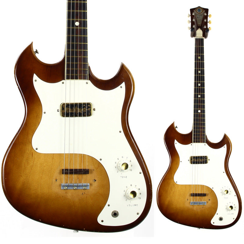 1960s Custom Kraft Kay Vanguard Sunburst USA - 1-Pickup, Vintage Catalog Guitar! Harmony Silvertone, Brazilian Rosewood board