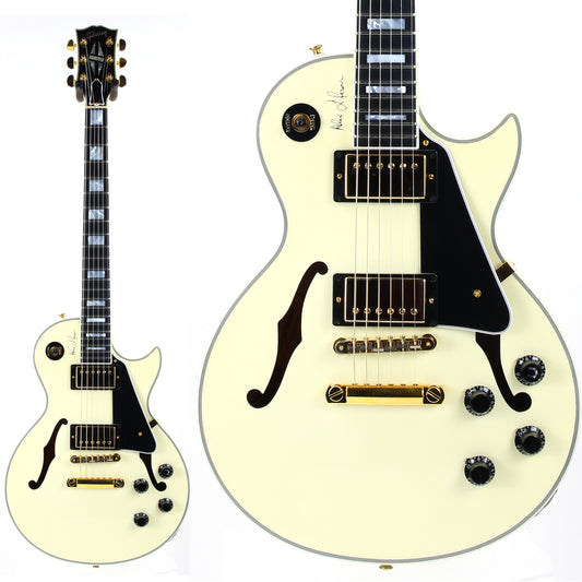 2017 Gibson Memphis Alex Lifeson Rush ES Les Paul Custom White Signature Model