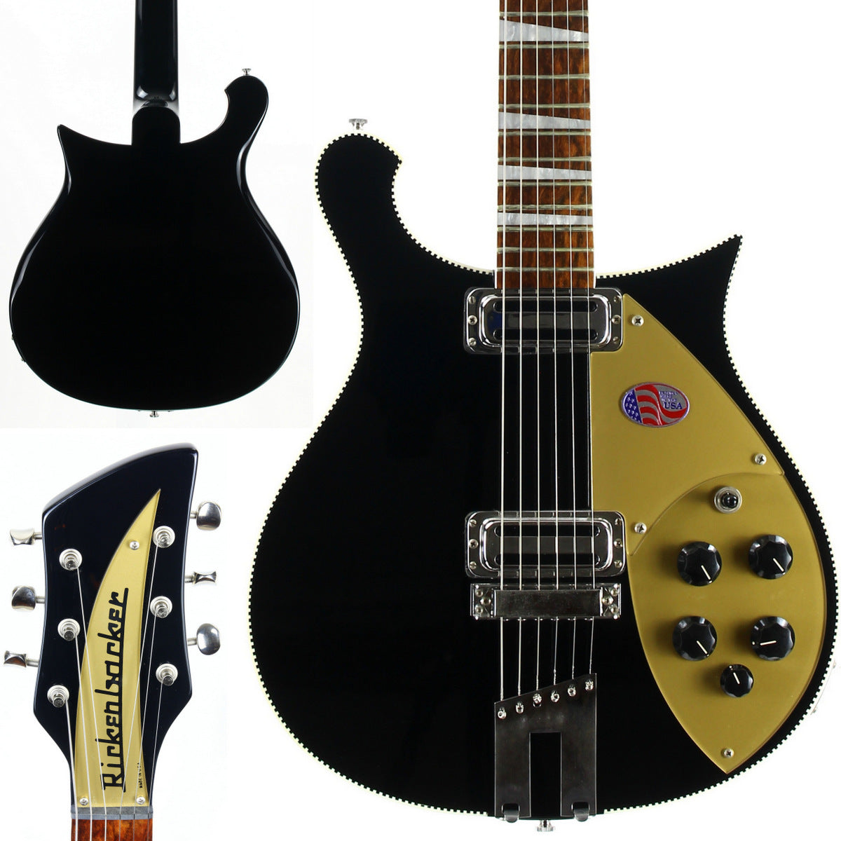 2020 Rickenbacker 660 JG Jetglo Checkerboard Binding Solid Body Electric Guitar