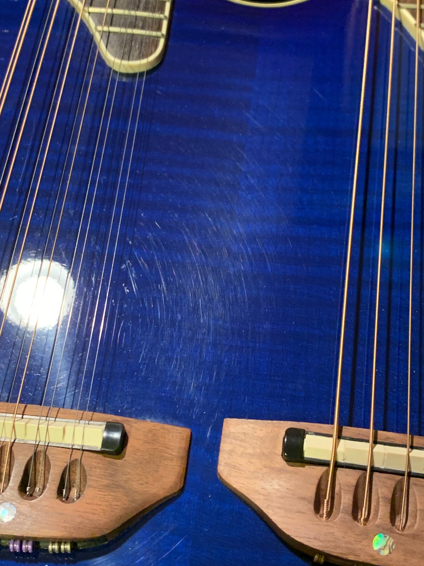Ovation CSE225 Celebrity Double Neck Guitar | Uncommon Blue Burst Finish