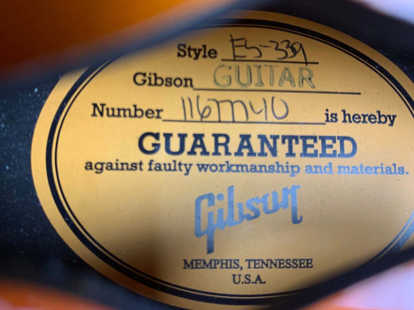 2017 Gibson Memphis ES-339 Studio 4-Knob Sunburst smaller es-335