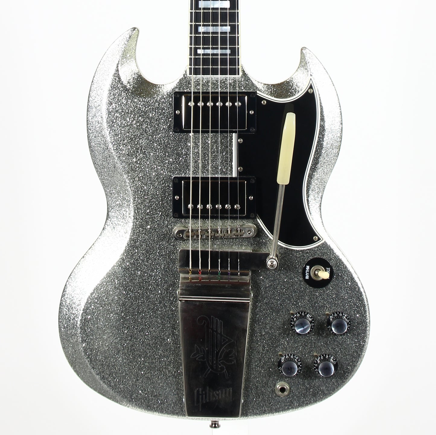 2007 Gibson Custom Shop SPARKLE Silver SG Les Paul Custom w Maestro