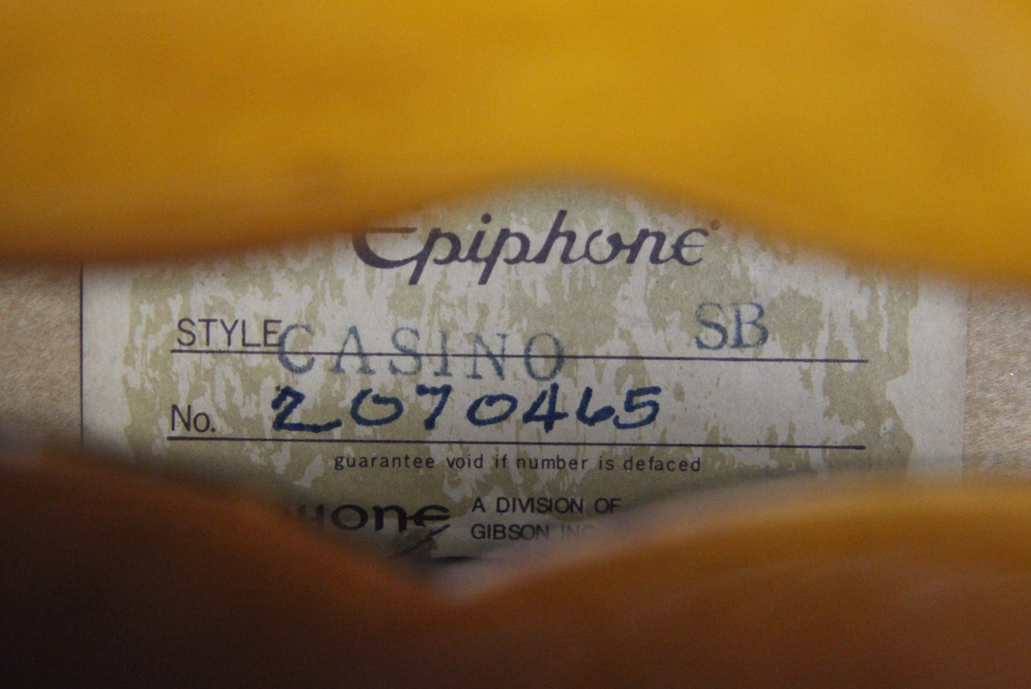 1982 Epiphone Japan Casino Vintage Reissue Sunburst - MIJ Matsumoku Pre-Elitist 1980's, Early Model!