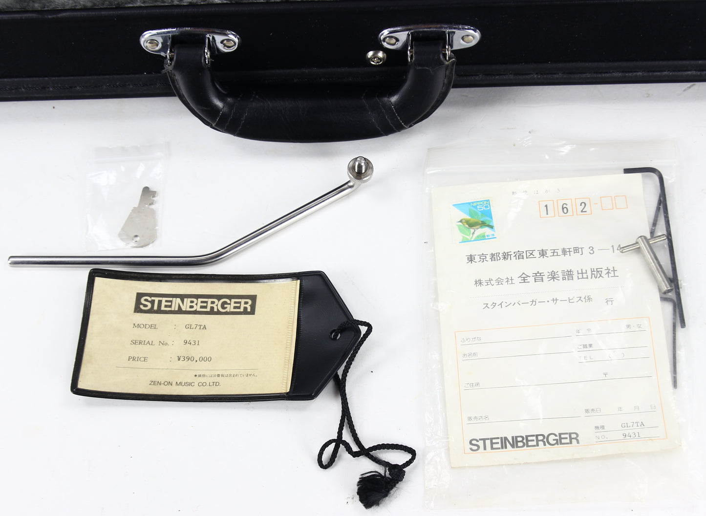 1997 Steinberger GL7TA Trans Trem Headless Electric Guitar | Original Hard Case and Tags, Black, CLEAN!