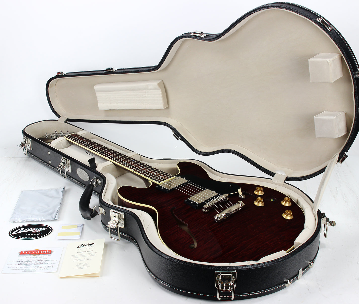 2023 Collings i35 LC Premium OXBLOOD Electric Guitar | Throbak Humbuckers, Semi-Hollow Body, Finish