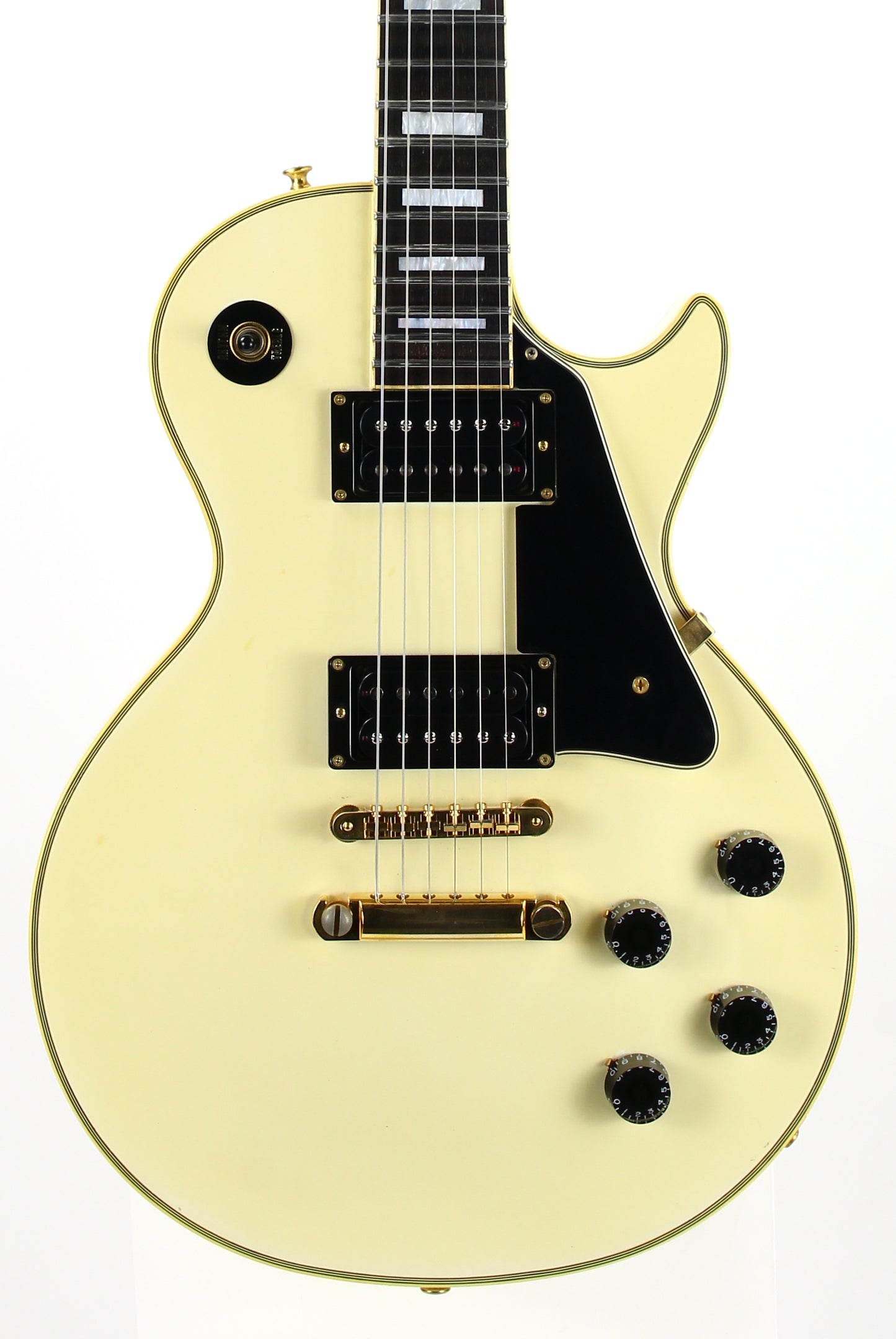 1990 Orville LPC-75 White Les Paul Custom Electric Guitar | MIJ Made in Japan, Original White Finish