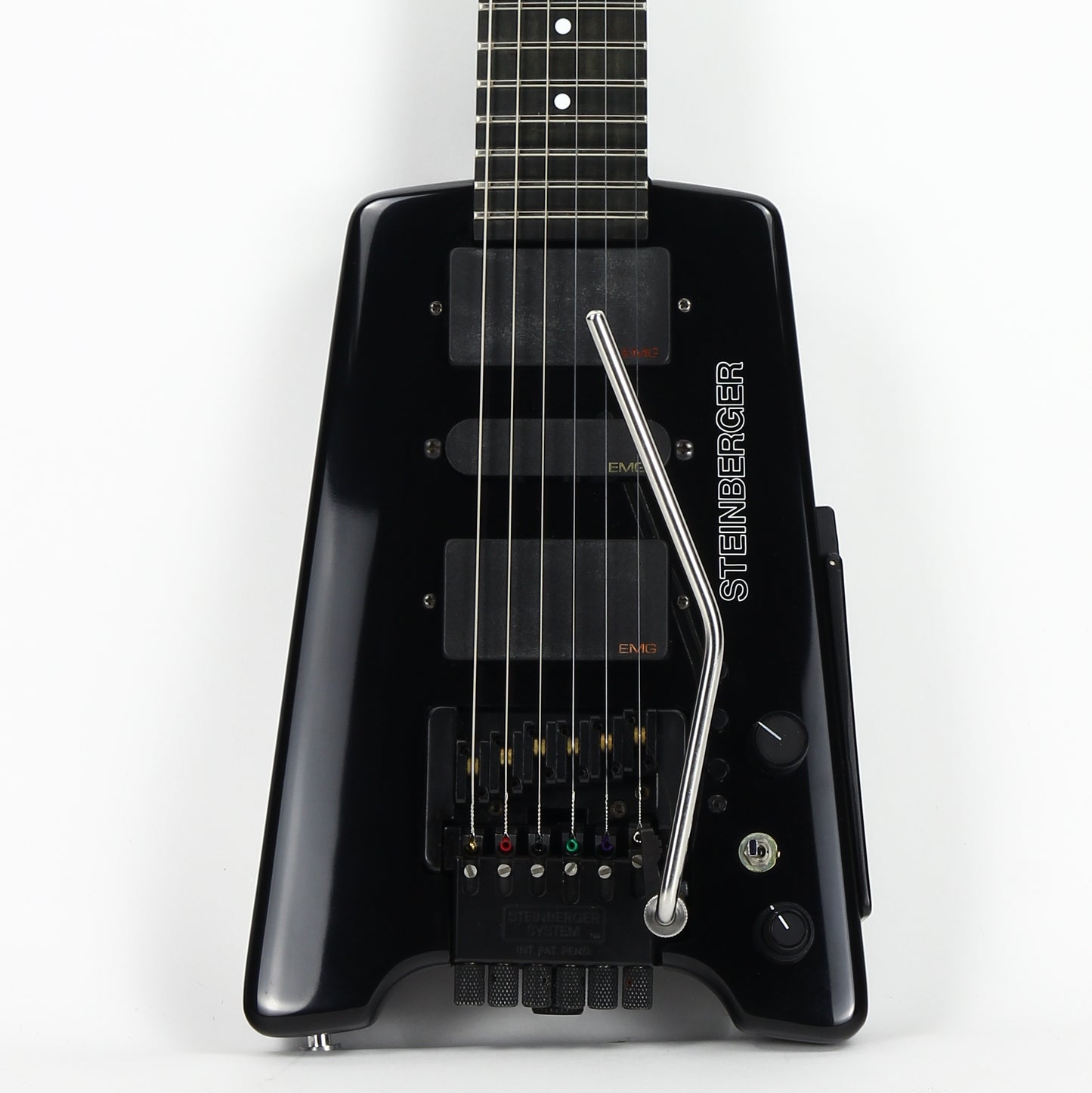1997 Steinberger GL7TA Trans Trem Headless Electric Guitar | Original Hard Case and Tags, Black, CLEAN!