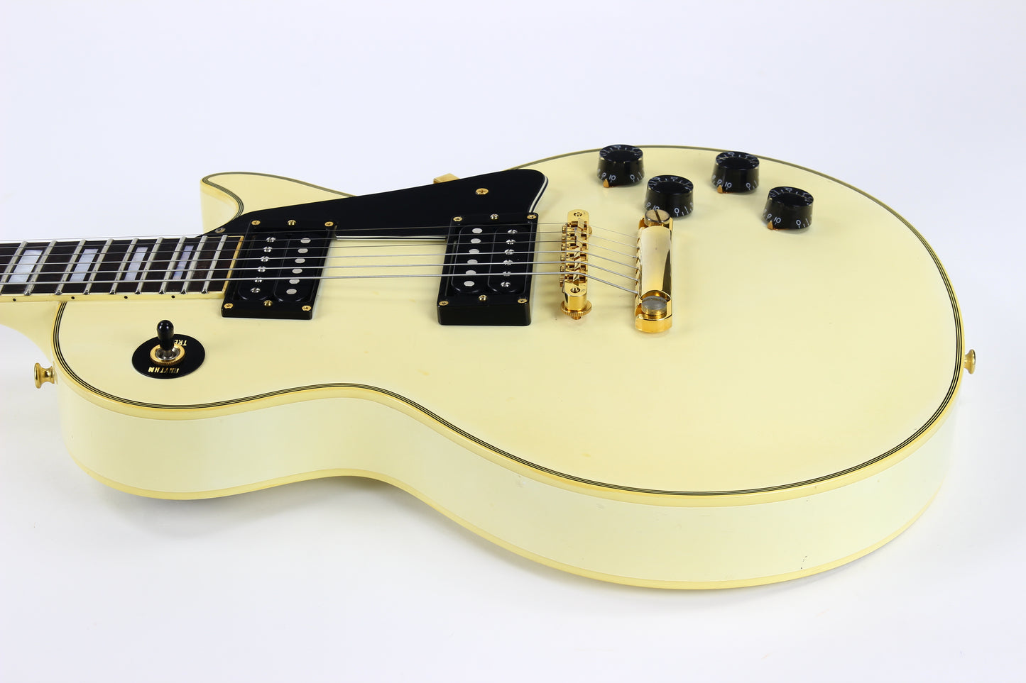 1990 Orville LPC-75 White Les Paul Custom Electric Guitar | MIJ Made in Japan, Original White Finish