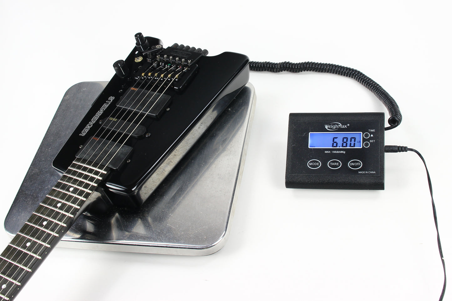 1997 Steinberger GL7TA Trans Trem Headless Electric Guitar | Original Hard Case and Tags, Black, CLEAN!