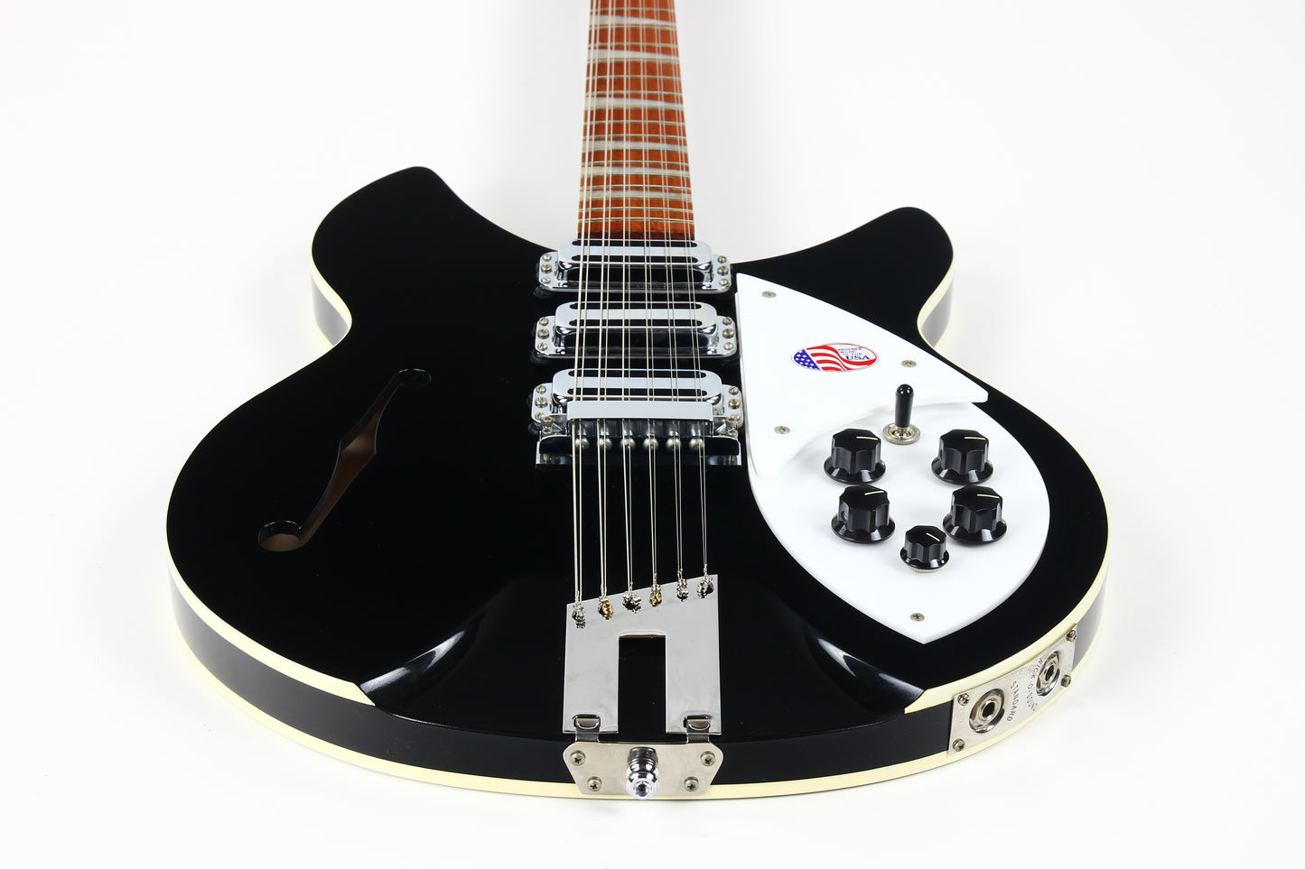 2017 Rickenbacker 1993 Plus Jetglo Black 12 String Electric Guitar 3 Toaster Pickups