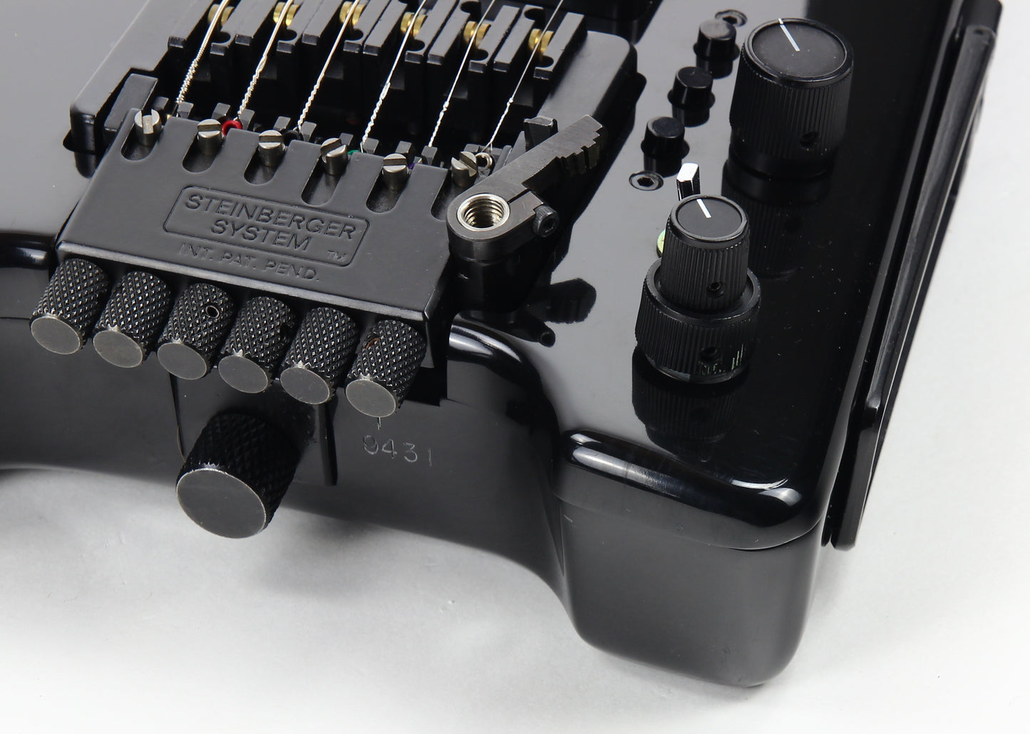 1997 Steinberger GL7TA Trans Trem Headless Electric Guitar | Original Hard Case and Tags, Black, CLEAN!