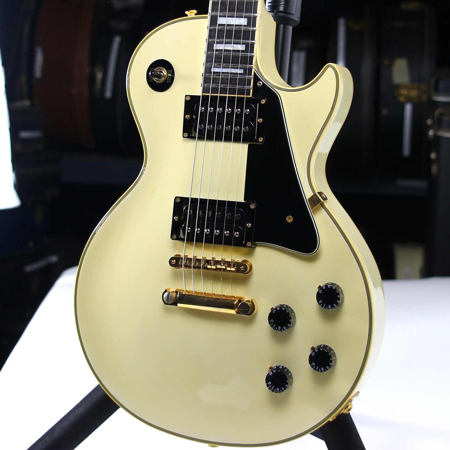 1990 Orville LPC-75 White Les Paul Custom Electric Guitar | MIJ Made in Japan, Original White Finish