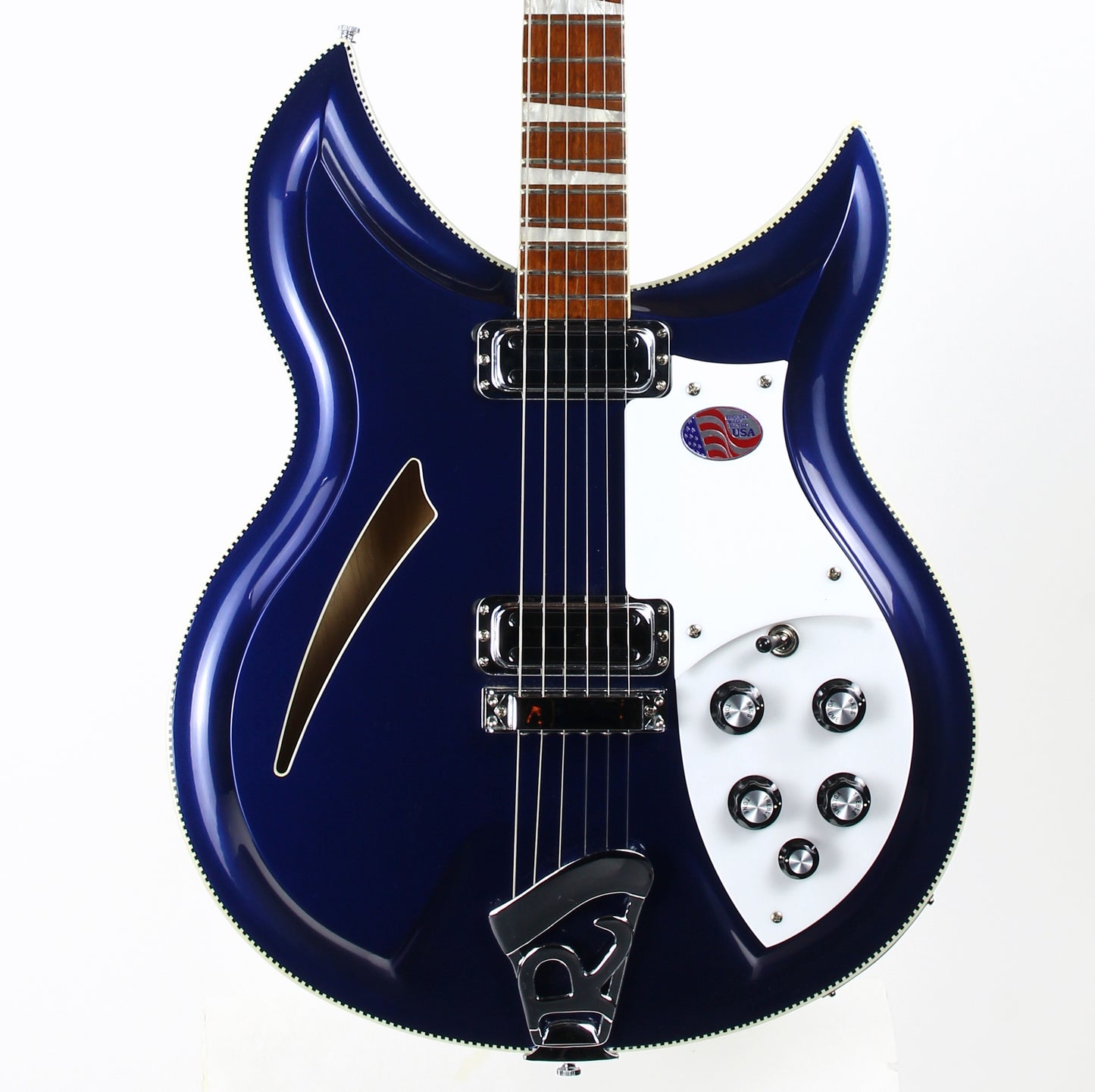 2016 Rickenbacker 381 V69 Midnight Blue MID Checkerboard Binding