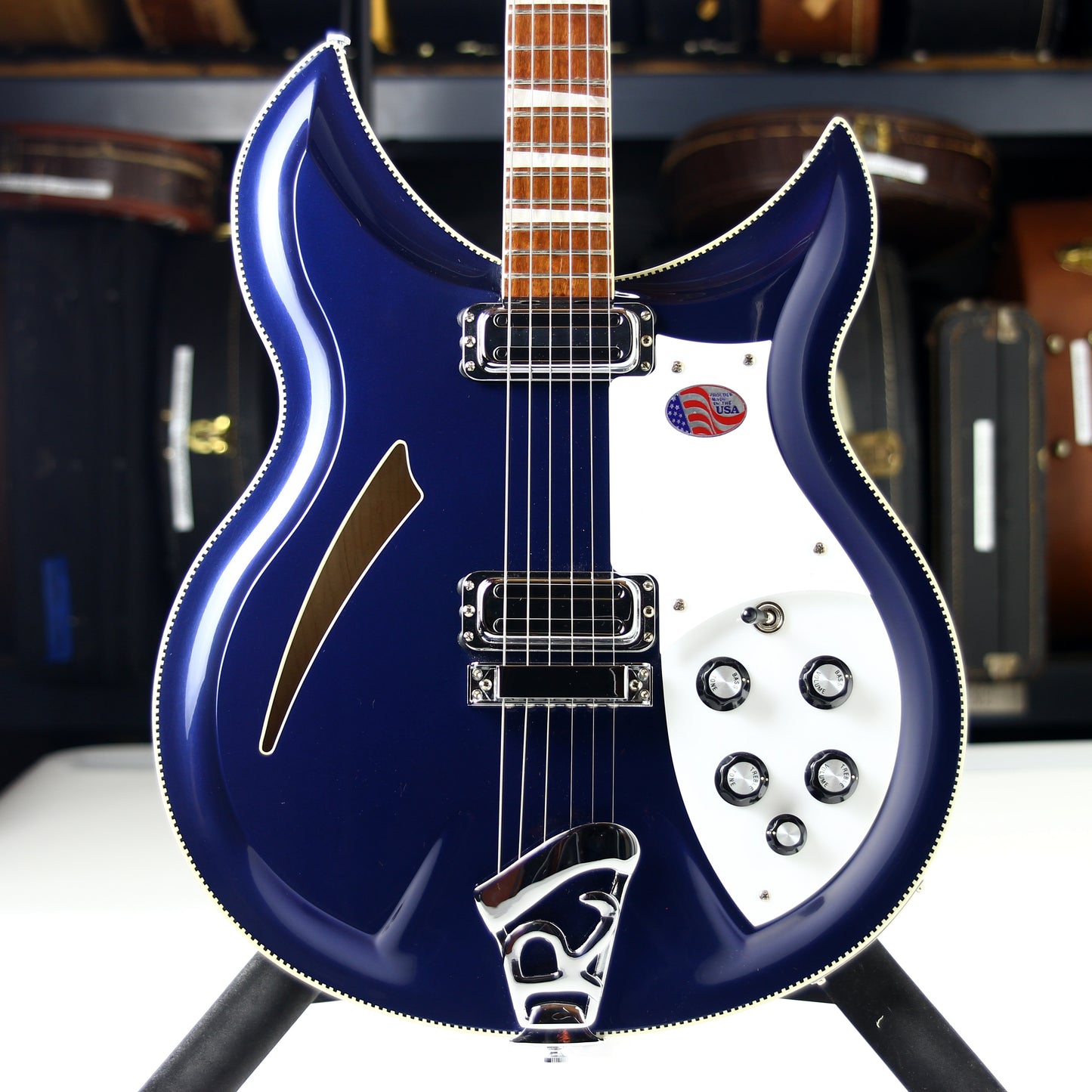 2016 Rickenbacker 381 V69 Midnight Blue MID Checkerboard Binding
