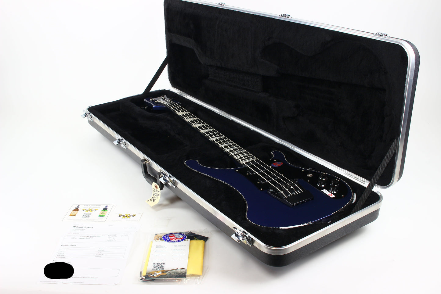 2022 Rickenbacker 4030 Short Scale Bass Midnight Blue Checkerboard Binding CB 4003