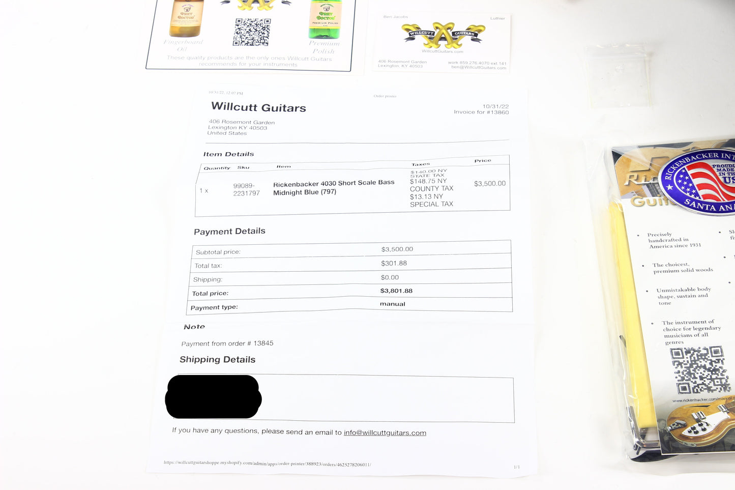 2022 Rickenbacker 4030 Short Scale Bass Midnight Blue Checkerboard Binding CB 4003