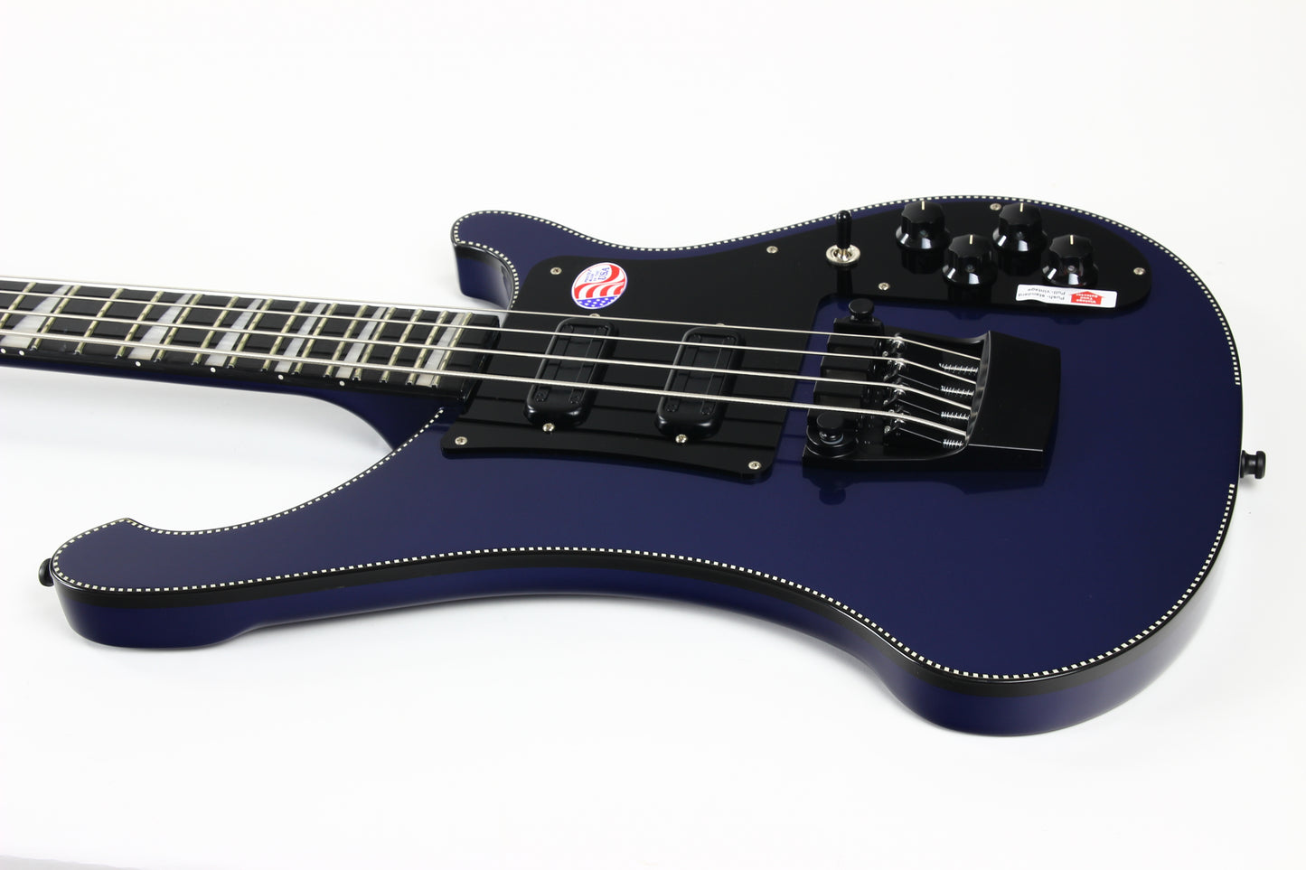 2022 Rickenbacker 4030 Short Scale Bass Midnight Blue Checkerboard Binding CB 4003