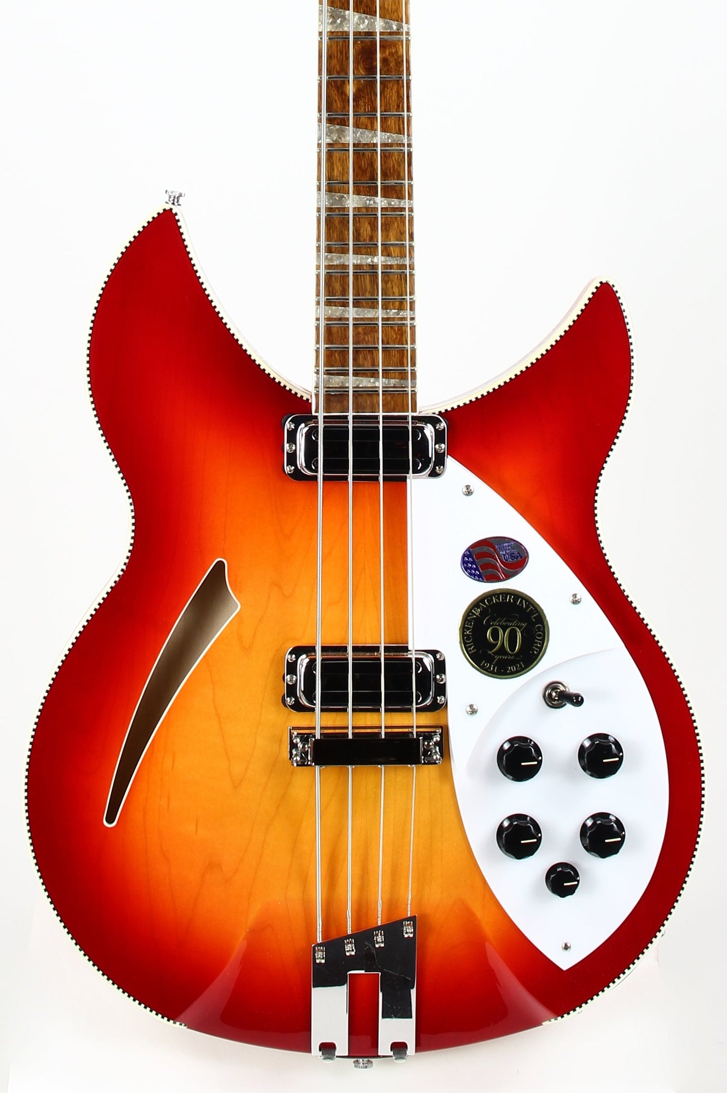 2021 Rickenbacker 90th Anniversary 4005xc Fireglo Double Checkerboard Binding
