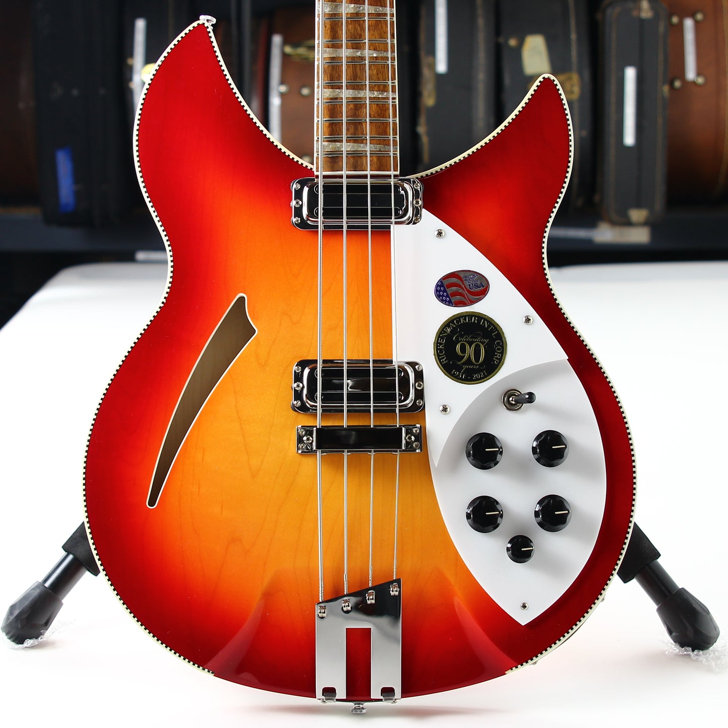 2021 Rickenbacker 90th Anniversary 4005xc Fireglo Double Checkerboard Binding