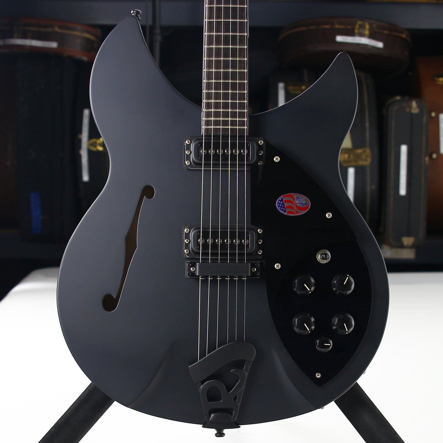 2016 Rickenbacker 360 SPC FB WB - Flat Black Limited Run Double Bound F-hole