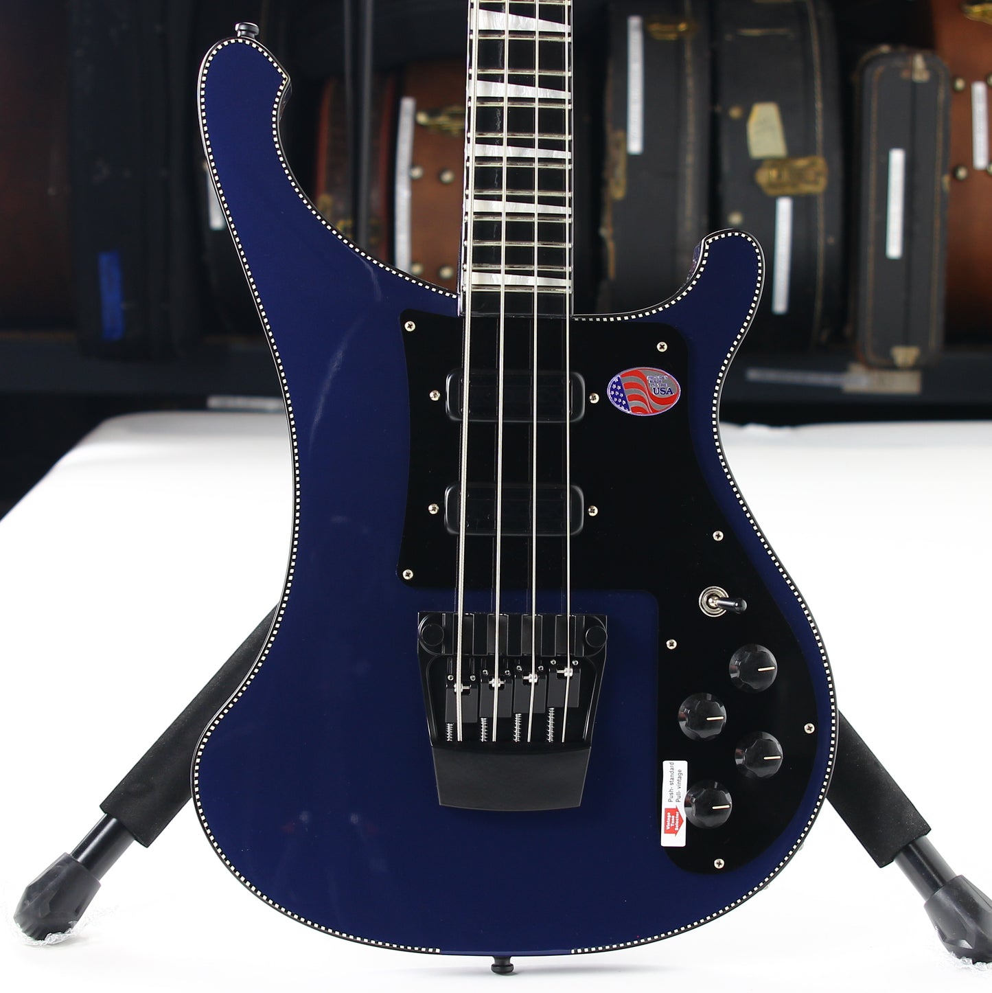 2022 Rickenbacker 4030 Short Scale Bass Midnight Blue Checkerboard Binding CB 4003