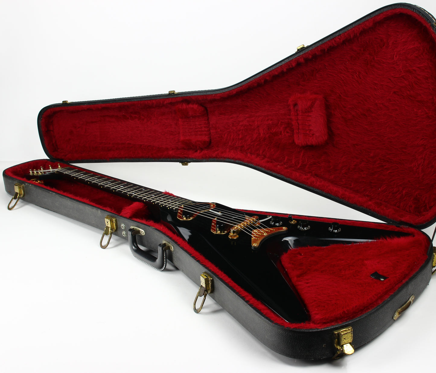 1981  Gibson Flying V2 II 1979 - 1982 Ebony Black Boomerang Pickups Rare V Vintage