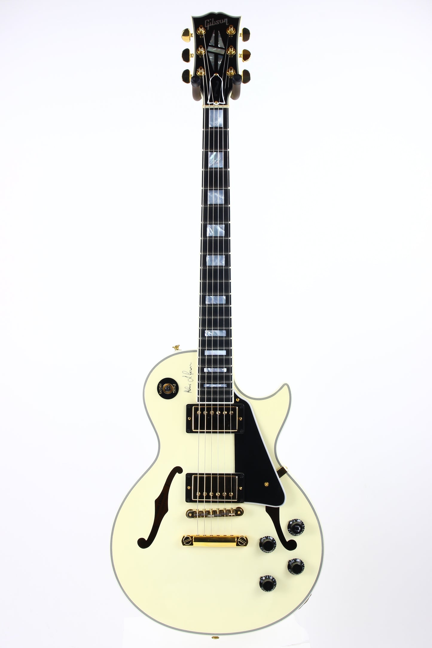 2017 Gibson Memphis Alex Lifeson Rush ES Les Paul Custom White Signature Model