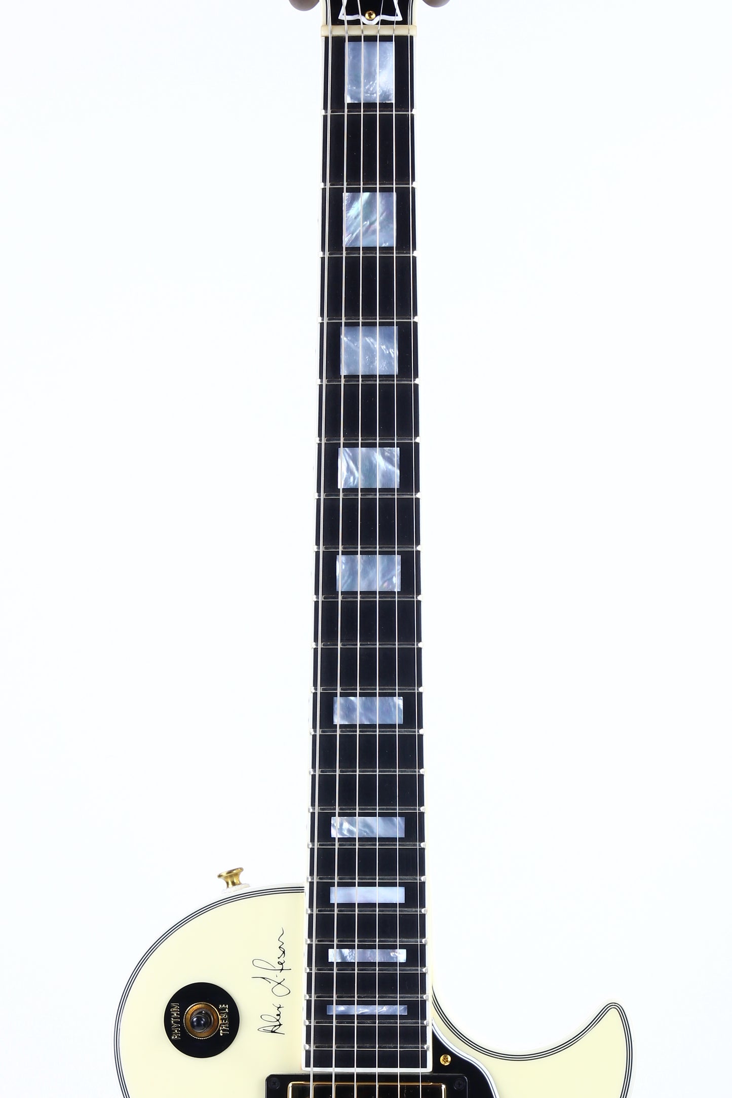 2017 Gibson Memphis Alex Lifeson Rush ES Les Paul Custom White Signature Model