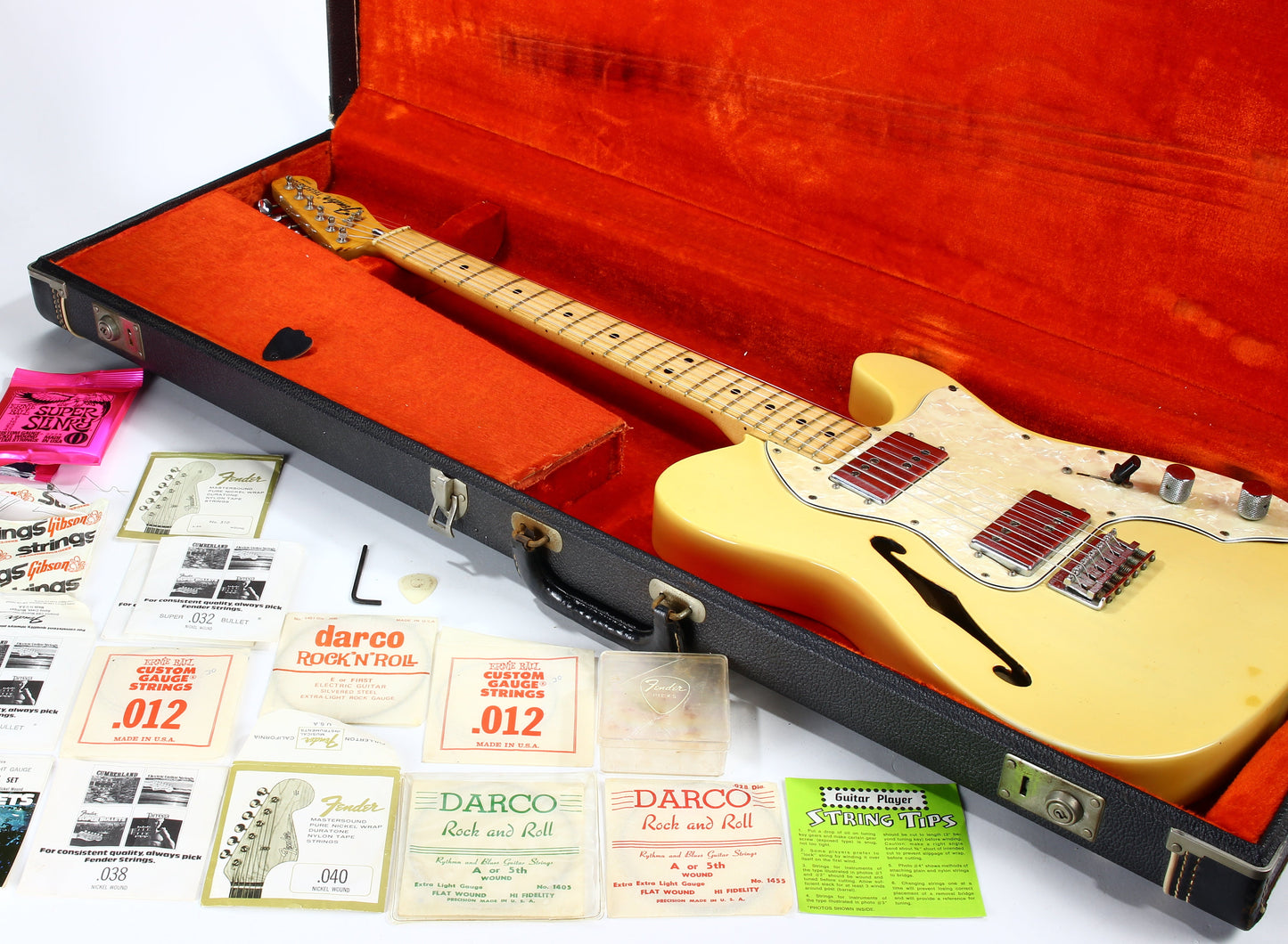 RARE 1972 Fender Telecaster Thinline See Through Blonde Finish - Series II 1970's Tele, Deluxe, Custom, Wide-Range Humbuckers!