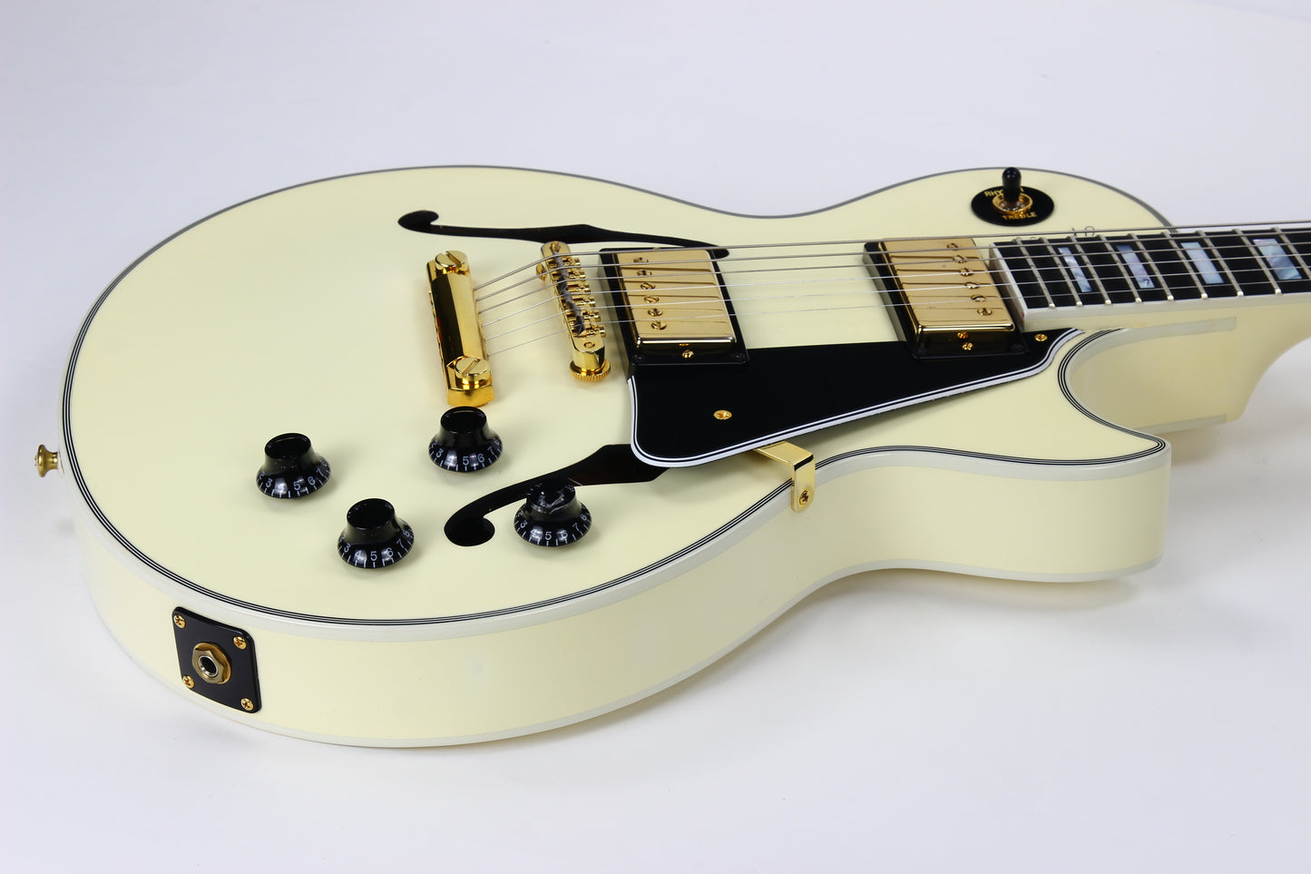 2017 Gibson Memphis Alex Lifeson Rush ES Les Paul Custom White Signature Model