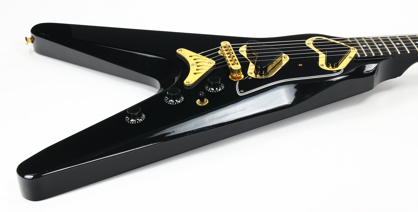 1981 Gibson Flying V2 II 1979 - 1982 Ebony Black Boomerang Pickups Rare V Vintage