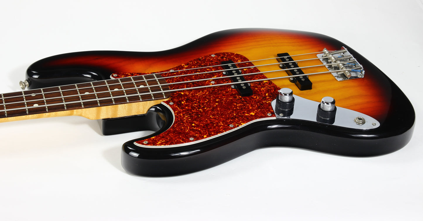1991 Fender Custom Shop Masterbuilt '62 Jazz Bass Sunburst | Left-Handed Strung Righty FRED STUART