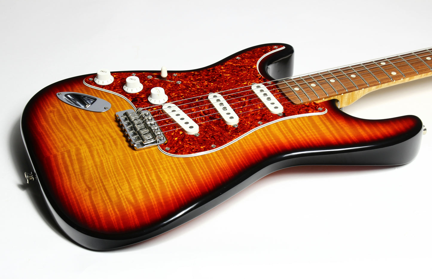 1992 Fender Custom Shop Masterbuilt Flametop Stratocaster | J.W. Black Sunburst Left-Handed strung Righty | One-of-a-Kind!