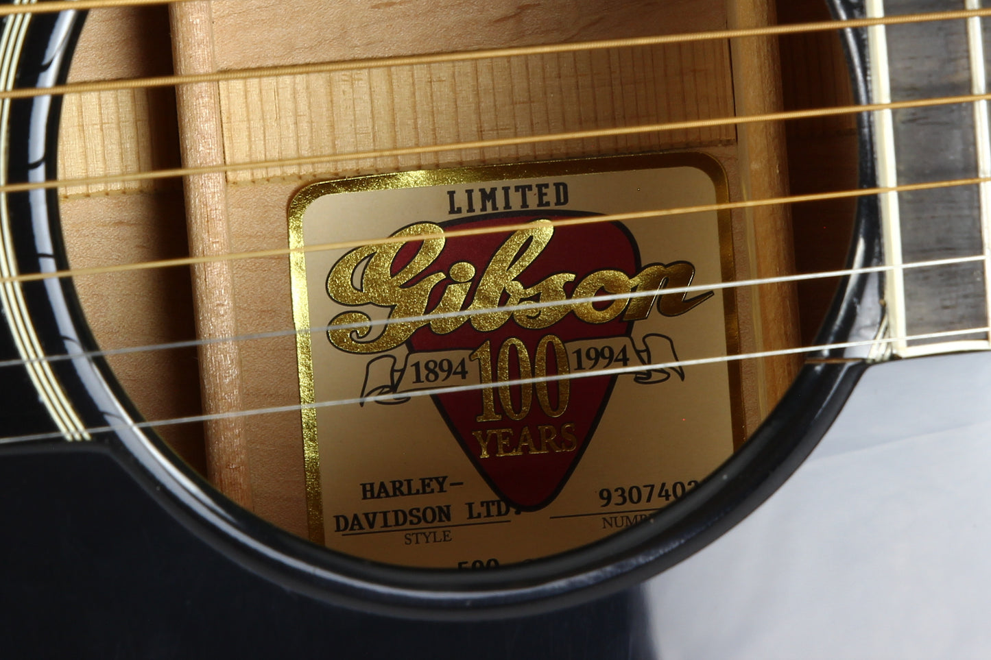 1994 Gibson Harley Davidson J-185 Limited Edition Acoustic Guitar J-180