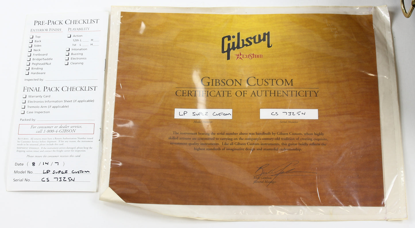 2007 Gibson Custom Shop Les Paul SUPER CUSTOM VERY RARE!