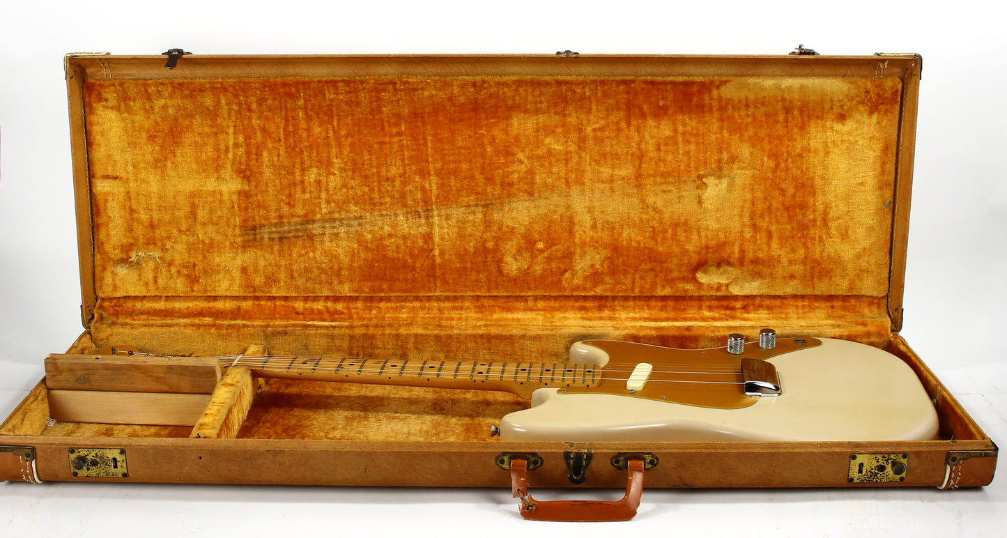 CLEAN 1959 Fender Musicmaster Desert Sand Tan, Gold Anodized Guard - ALL-ORIGINAL, Pre-CBS Vintage, duo sonic