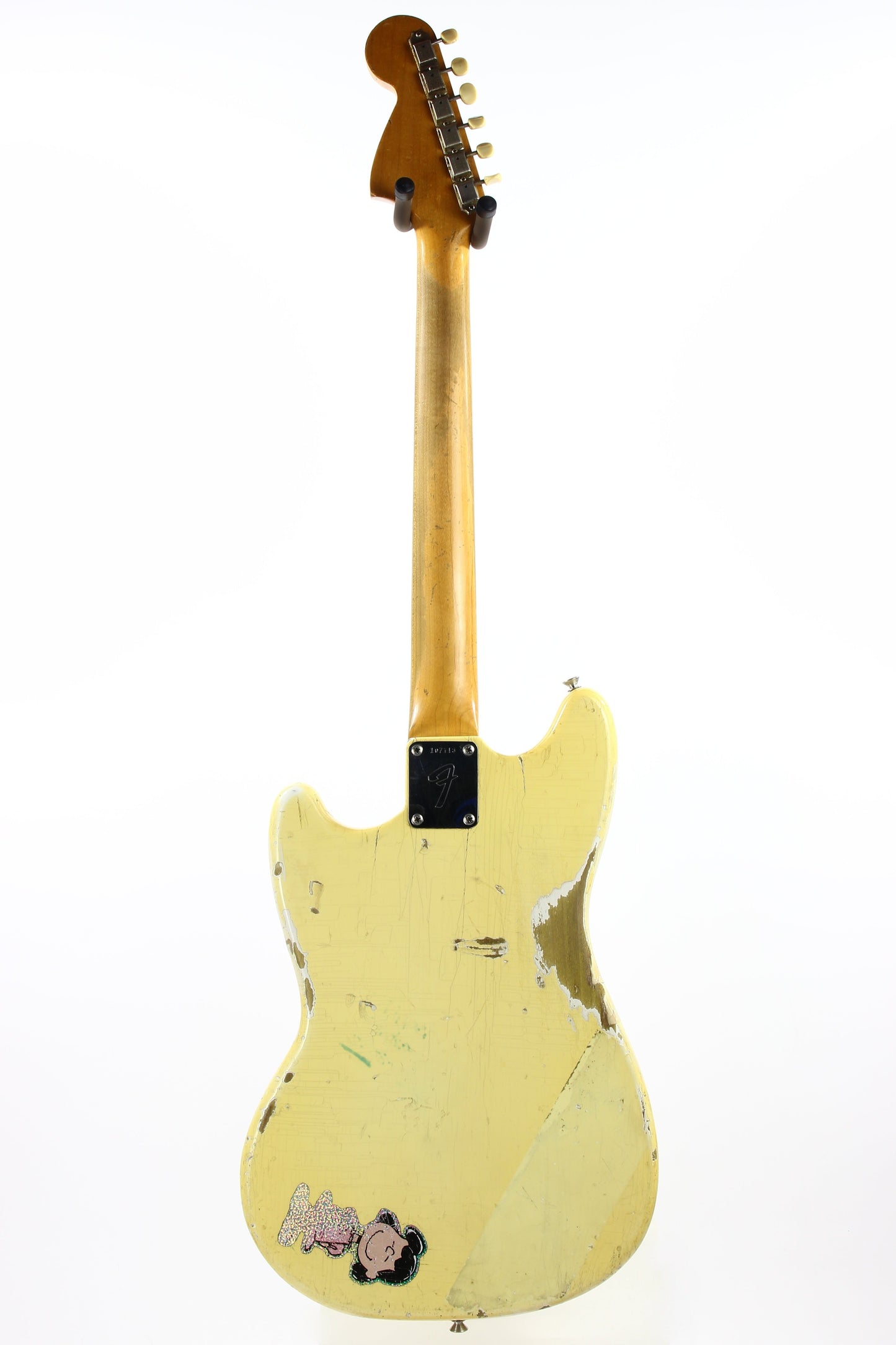 1965 Fender Slab Board Musicmaster II Olympic White - Tortoise Guard, Player-Grade, Plays Awesome!
