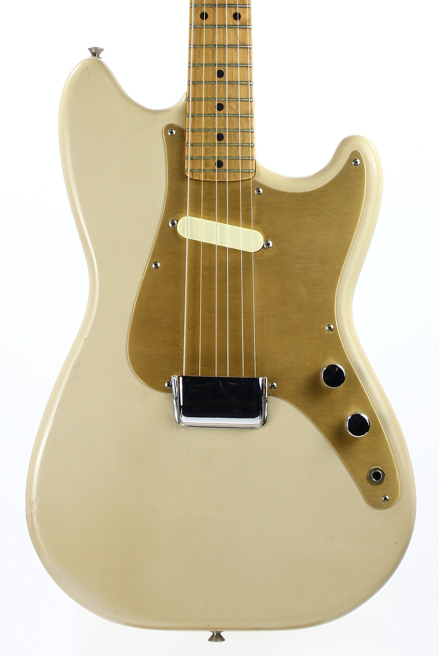 CLEAN 1959 Fender Musicmaster Desert Sand Tan, Gold Anodized Guard - ALL-ORIGINAL, Pre-CBS Vintage, duo sonic