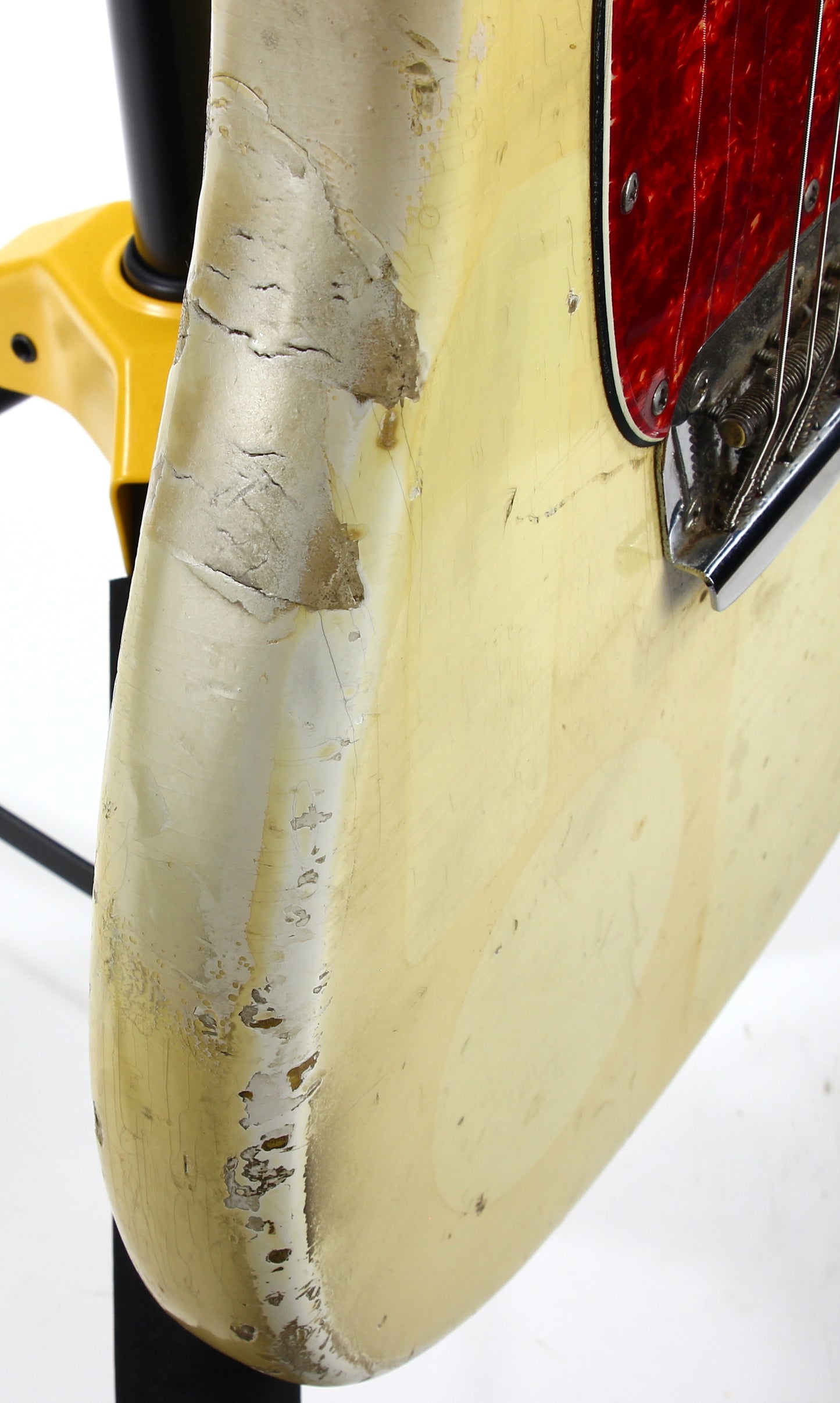 1965 Fender Slab Board Musicmaster II Olympic White - Tortoise Guard, Player-Grade, Plays Awesome!
