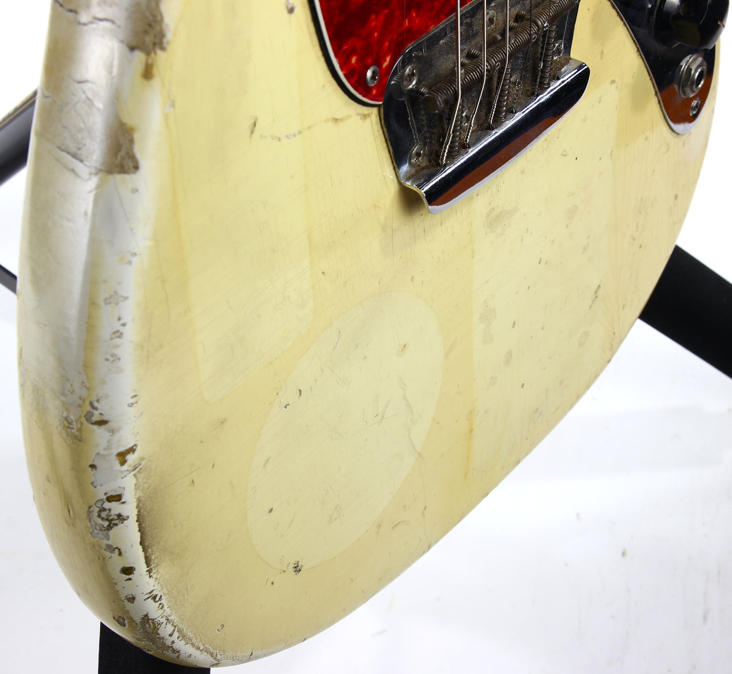 1965 Fender Slab Board Musicmaster II Olympic White - Tortoise Guard, Player-Grade, Plays Awesome!