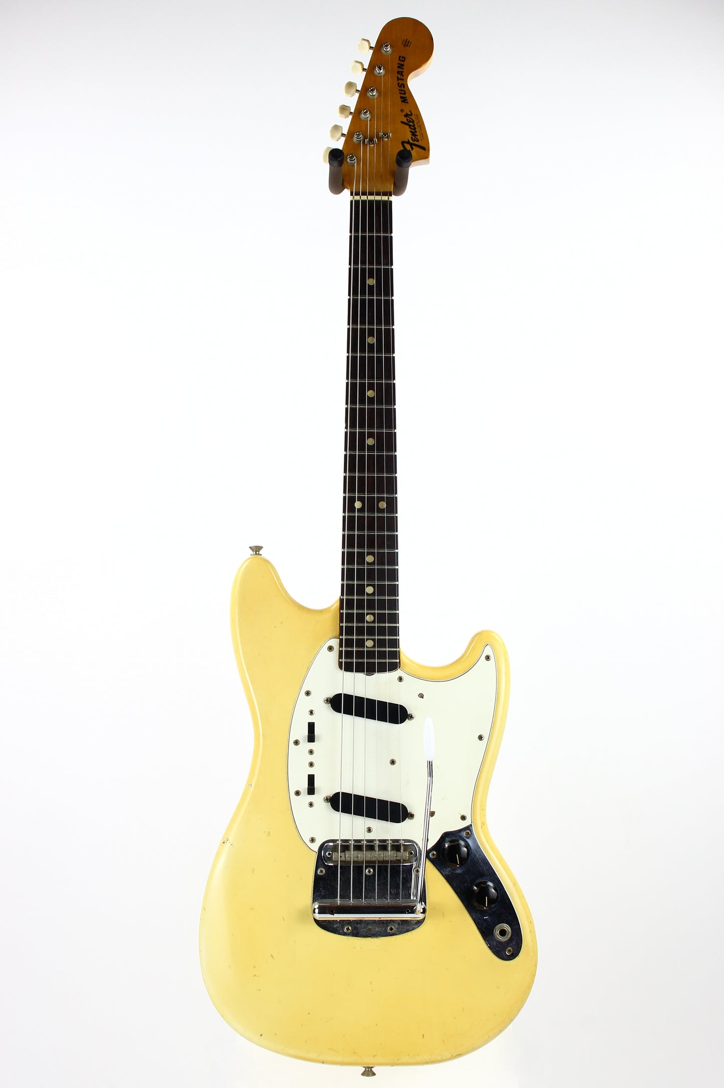 1975 Fender Mustang Olympic White Vintage Electric Guitar - Rosewood Board, 1970's, duo sonic w/ Tremolo!
