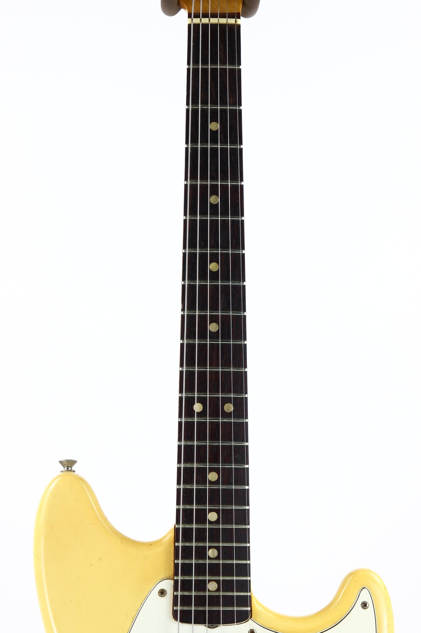 1975 Fender Mustang Olympic White Vintage Electric Guitar - Rosewood Board, 1970's, duo sonic w/ Tremolo!