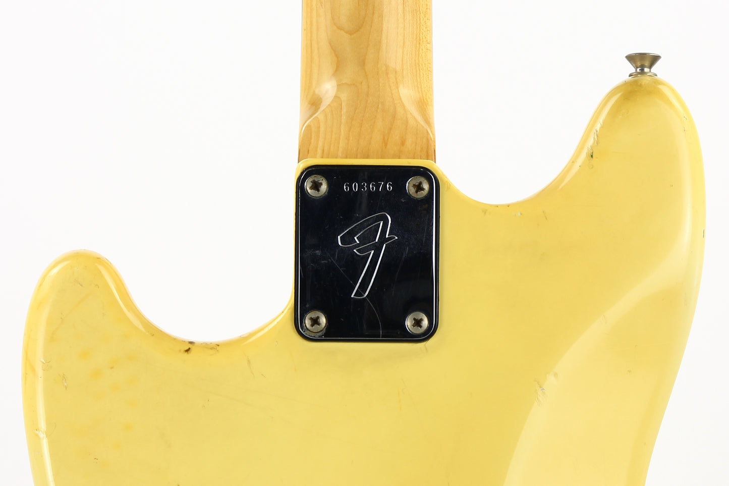 1975 Fender Mustang Olympic White Vintage Electric Guitar - Rosewood Board, 1970's, duo sonic w/ Tremolo!