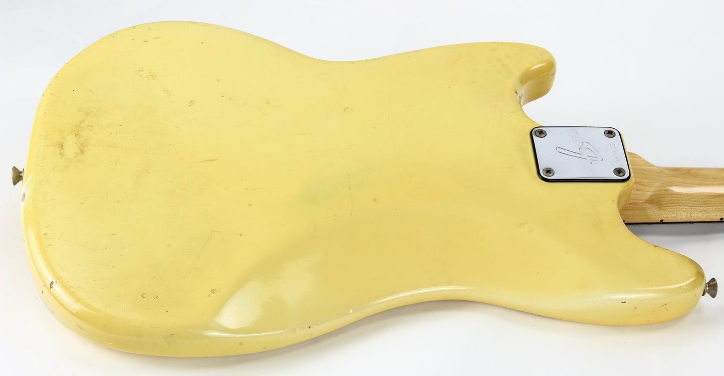1975 Fender Mustang Olympic White Vintage Electric Guitar - Rosewood Board, 1970's, duo sonic w/ Tremolo!