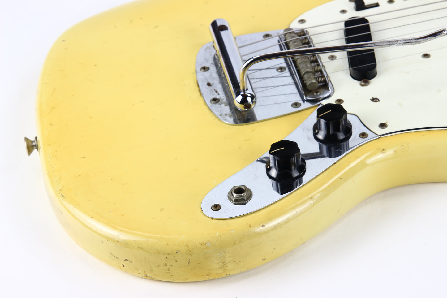 1975 Fender Mustang Olympic White Vintage Electric Guitar - Rosewood Board, 1970's, duo sonic w/ Tremolo!