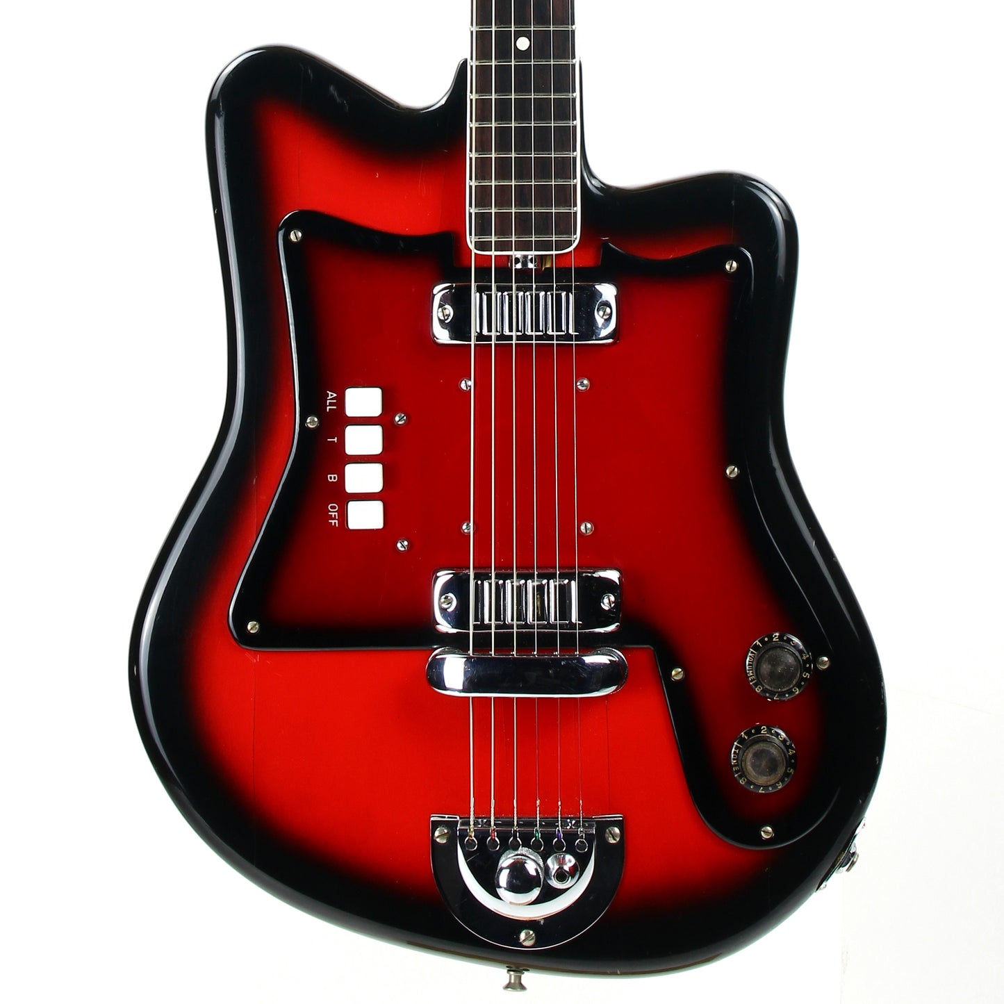 1960s Continental Gemelli V2 Polverini Galanti Made in Italy Vintage Electric Guitar | Red Burst, Original Case, Strap, Very Rare! Sounds Great! Hopf Crucianelli