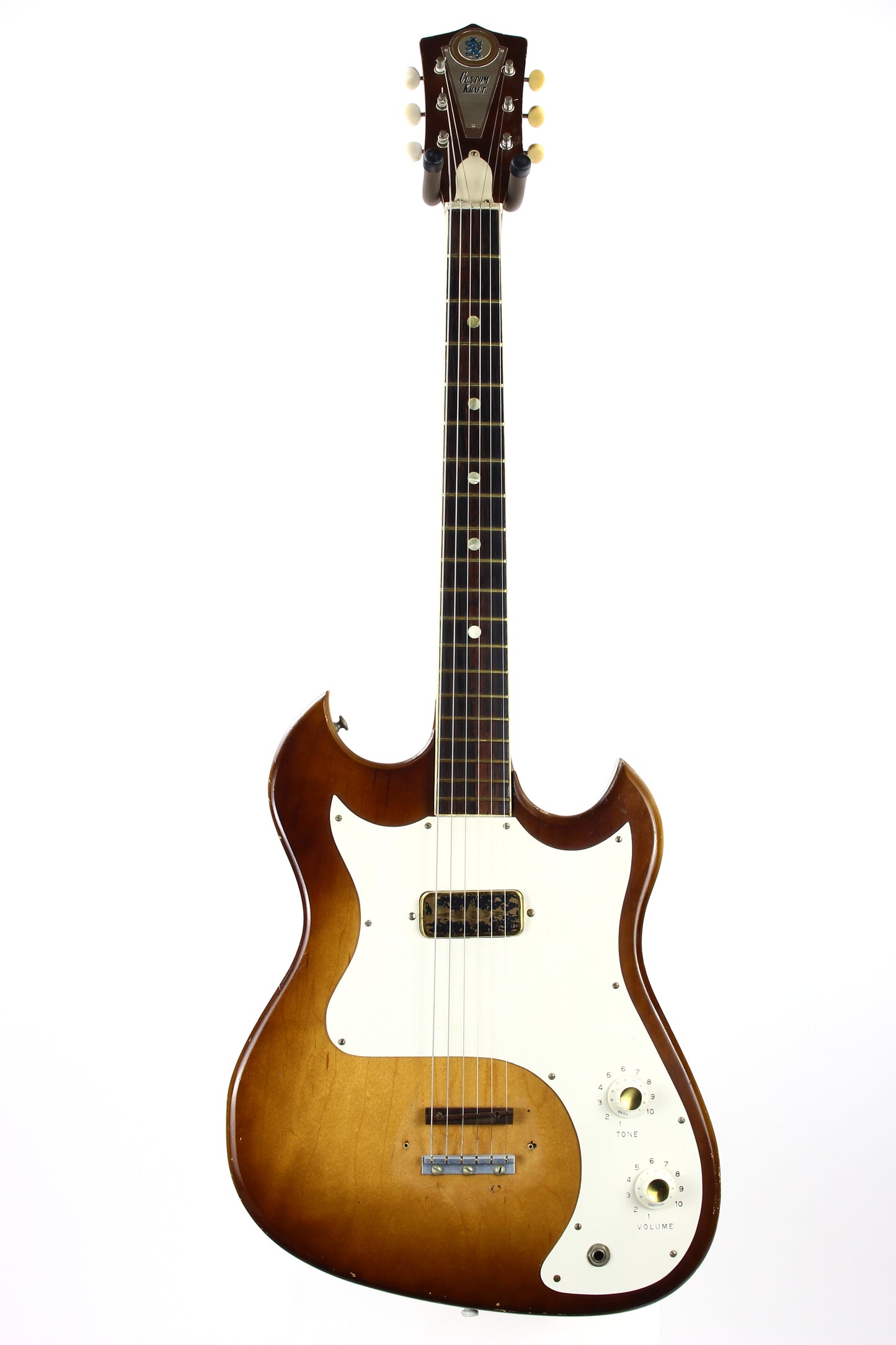 1960s Custom Kraft Kay Vanguard Sunburst USA - 1-Pickup, Vintage Catalog Guitar! Harmony Silvertone, Brazilian Rosewood board