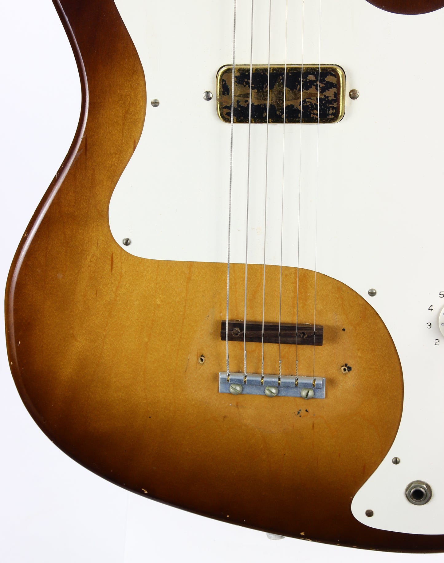 1960s Custom Kraft Kay Vanguard Sunburst USA - 1-Pickup, Vintage Catalog Guitar! Harmony Silvertone, Brazilian Rosewood board