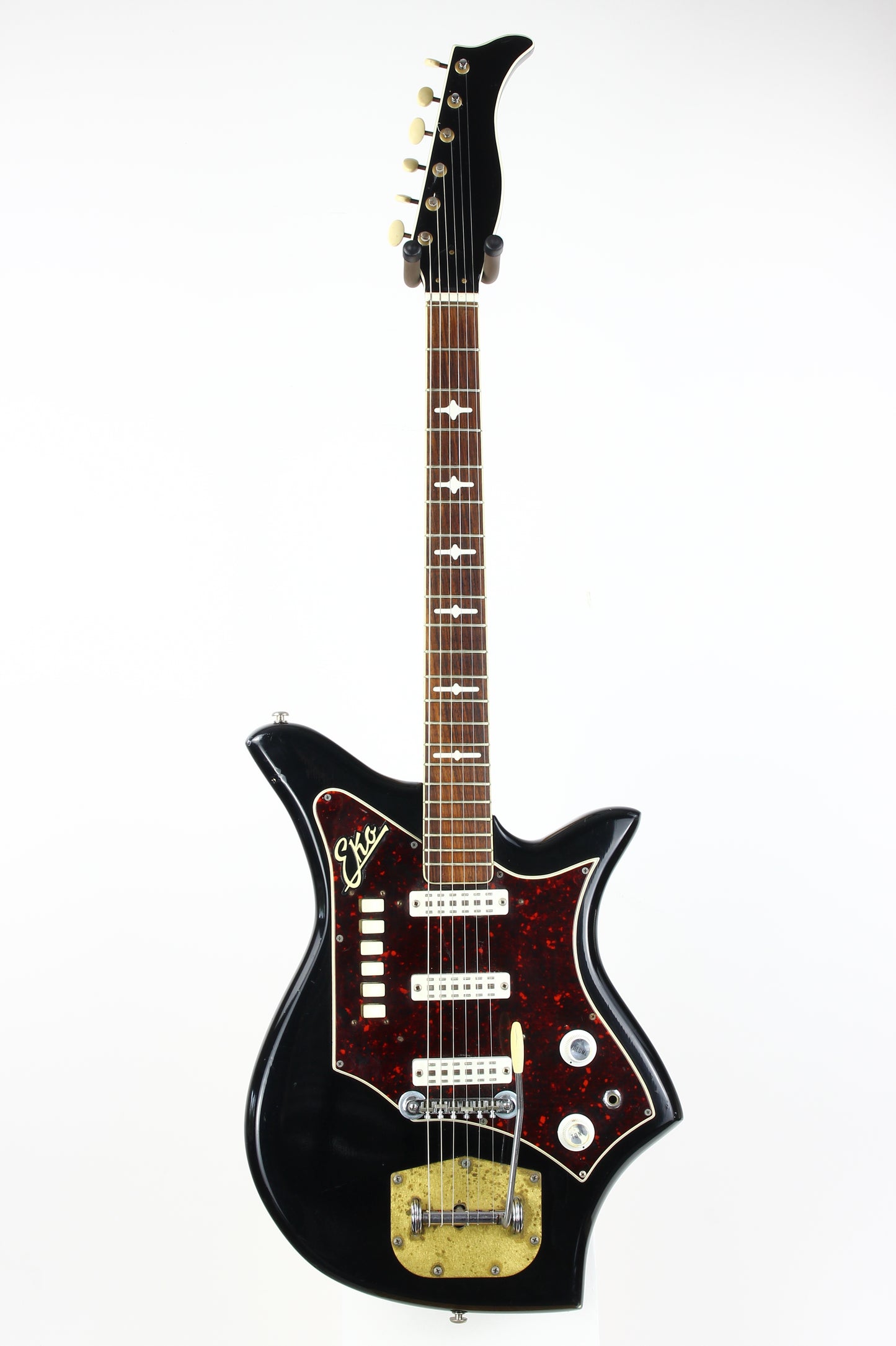 1962 EKO 700 3V Vintage Made in Italy Guitar RARE BLACK Tortoise Guard