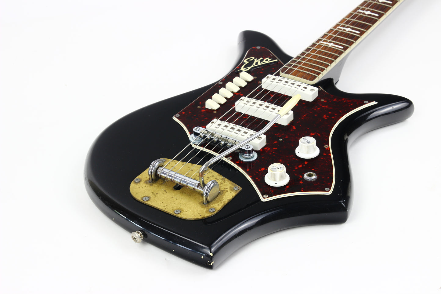 1962 EKO 700 3V Vintage Made in Italy Guitar RARE BLACK Tortoise Guard
